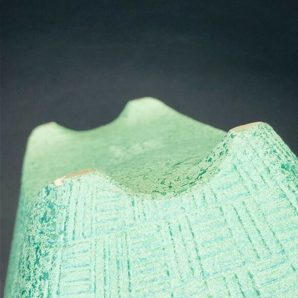 50s Kitsch Shawnee Pottery Turquoise Planter #1410 Mid Century Ceramic Bowl - Picture 8 of 13